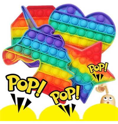 KUNSTIFY Jouet anti-stress XXL POP arc-en-ciel pour adultes et enfants -  Anti-stress - Grand jouet Fidget Toy Set Figet Bubble Push Pop XXL 