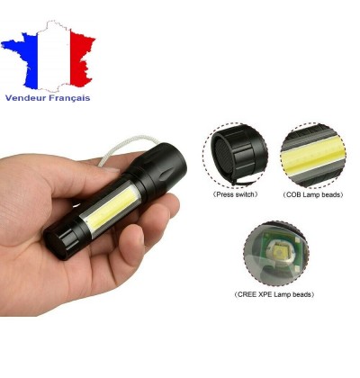Mini lampes de poche LED rechargeables, perles de lampe COB XPE, lumière de  bain n'aime